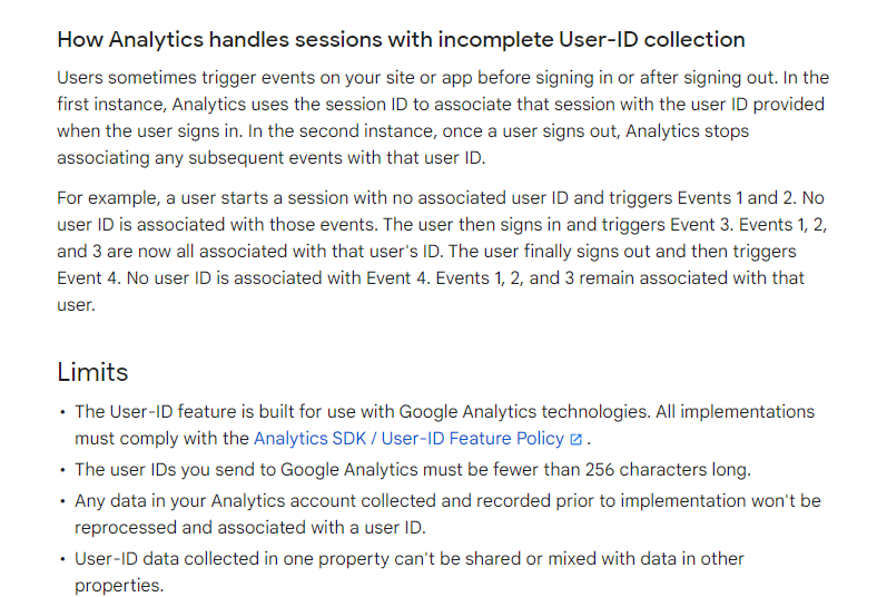 How Google Analytics 4 handles incomplete User-ID