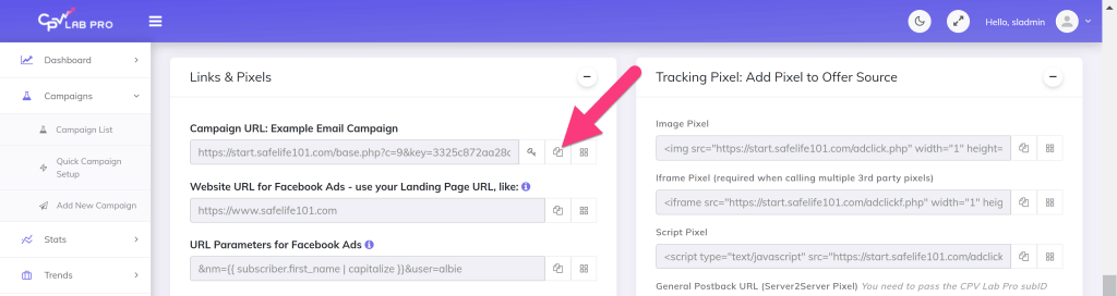How to track AWeber with CPV Lab ad tracker