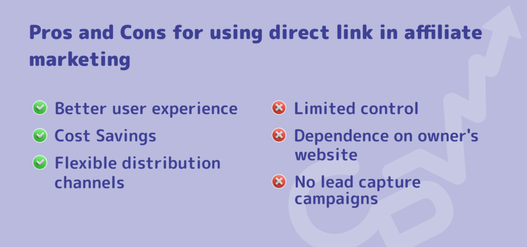 Direct link in affiliate marketing - pros and cons