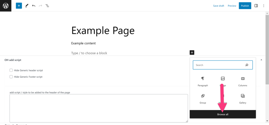 WordPress Landing page custom HTML editor