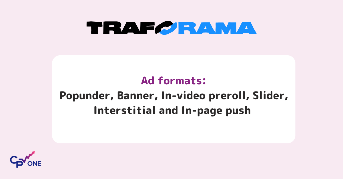 Traforama ad network- ad formats