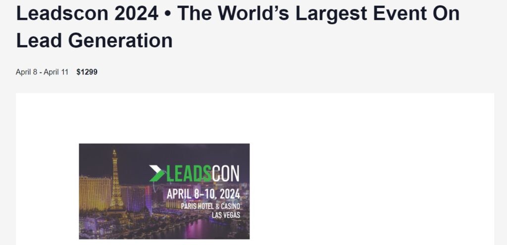 Affiliate Marketing Conferences 2024: Leadscon 2024