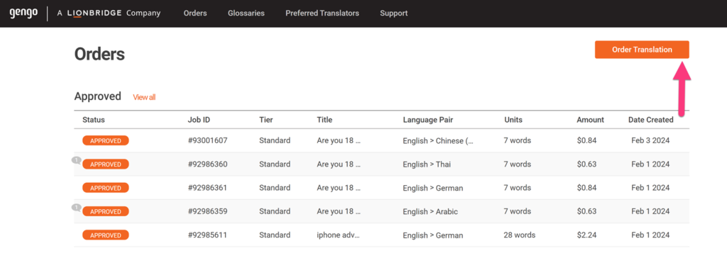 How to Order Translations in Gengo