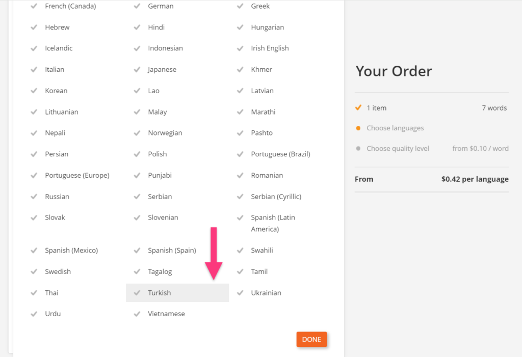 Translations with Gengo:  Your order