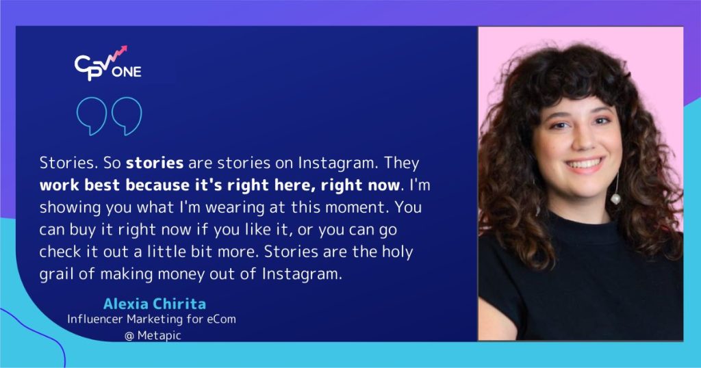 Alexia Chirita, Metapic about stories on instagram