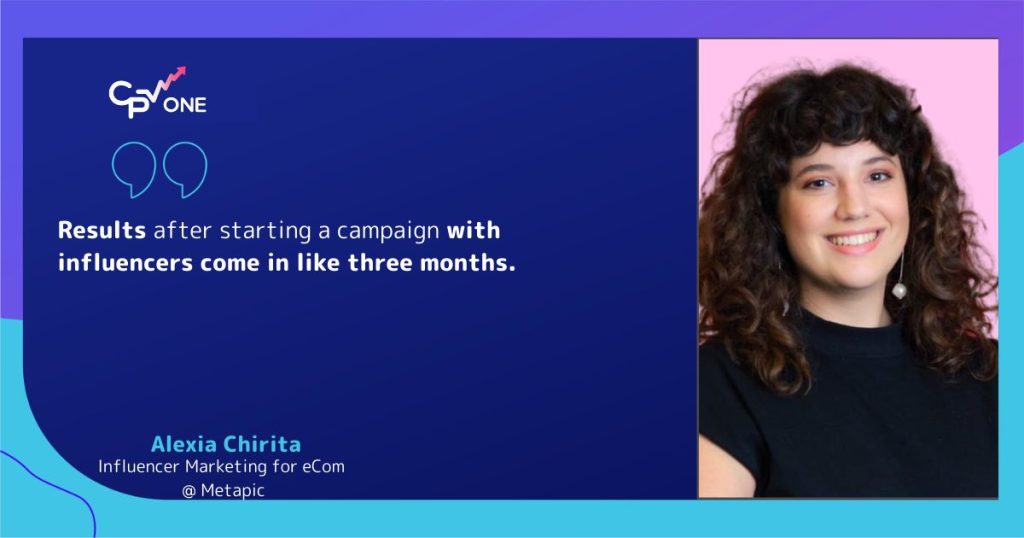 Alexia Chirita, Metapic about results from influencer campaigns