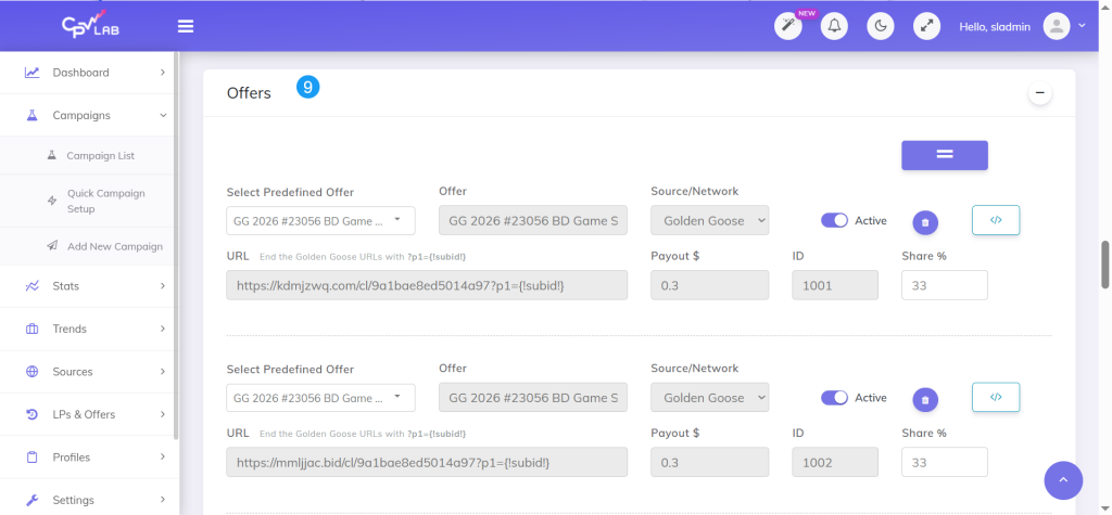 Telegram Ads - offer tracking