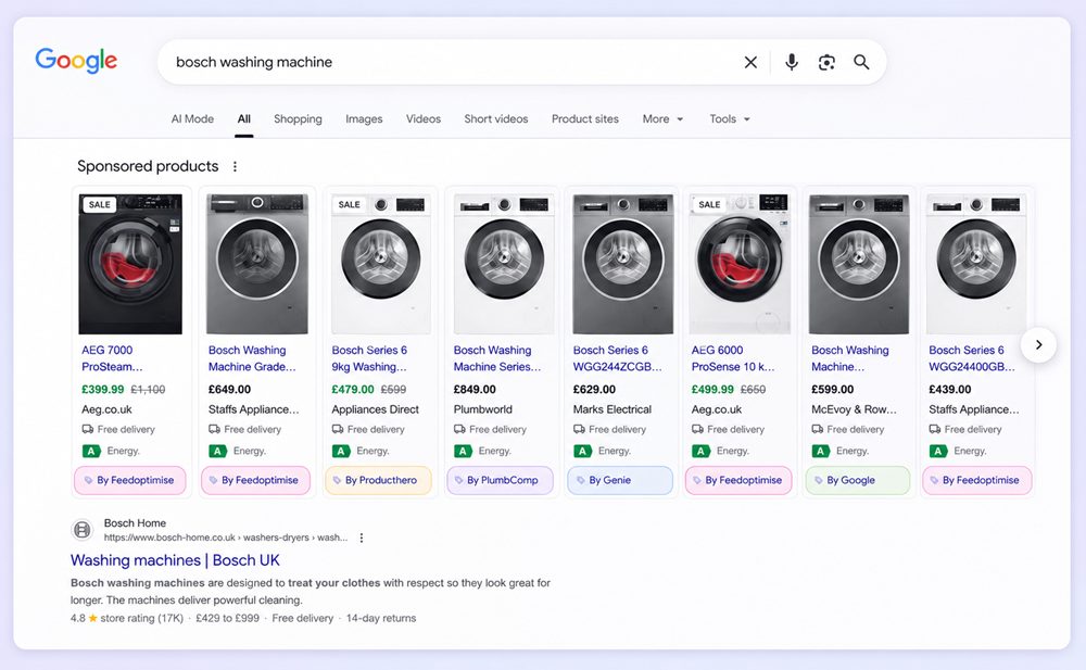 Google CSS campaign search results example