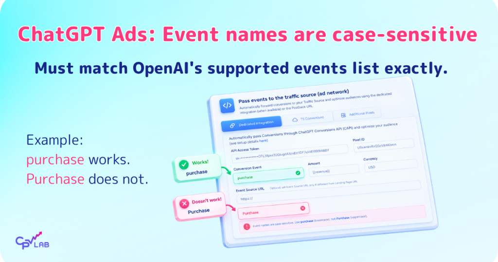 chatGPT Ads events setup for CAPI