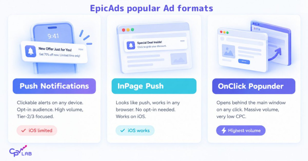 EpicAds ad formats