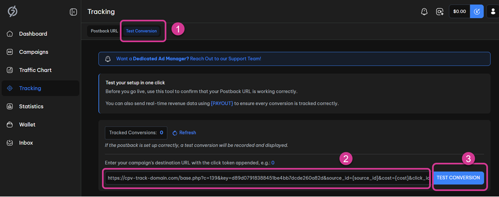 7searchPPC create campaign in CPV Lab