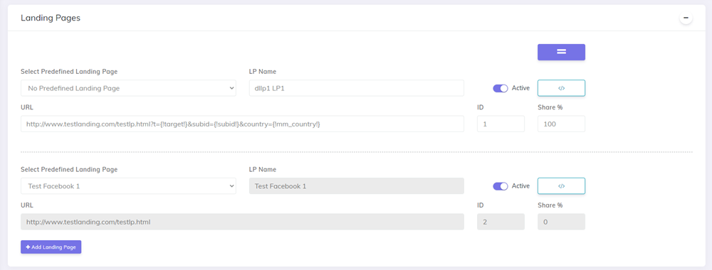 Add Landing Page