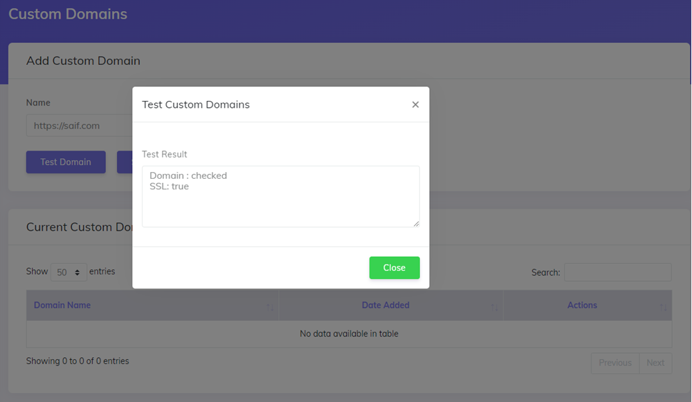 Custom domains