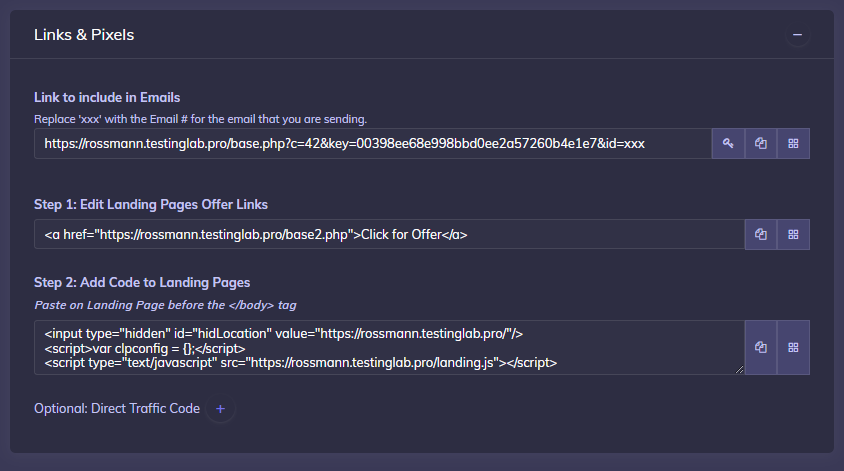 Links and pixels