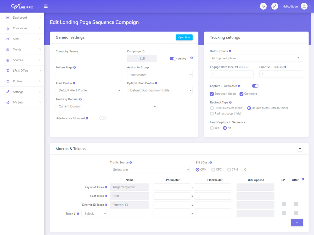 Landing PAge Sequence