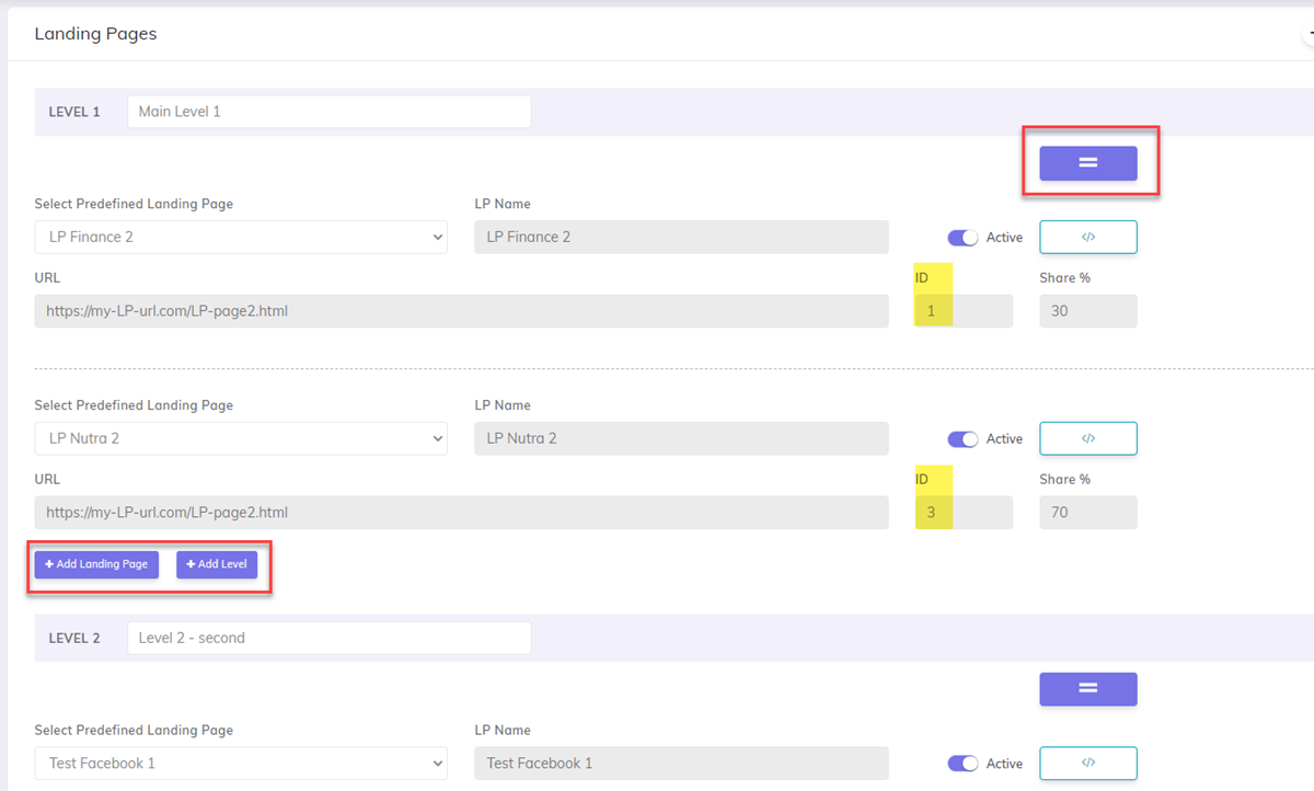 Add Landing Pages