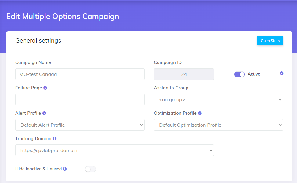 Multiple Option General Settings