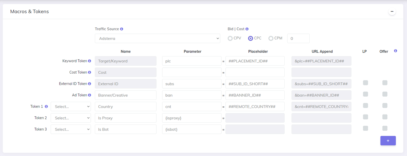 Multiple Option traffic source