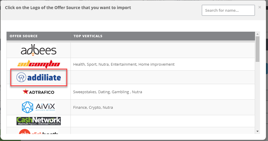 Import Addiliate