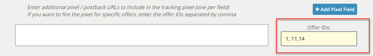 Offers separated by comma