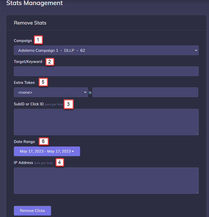 Remove Stats Section