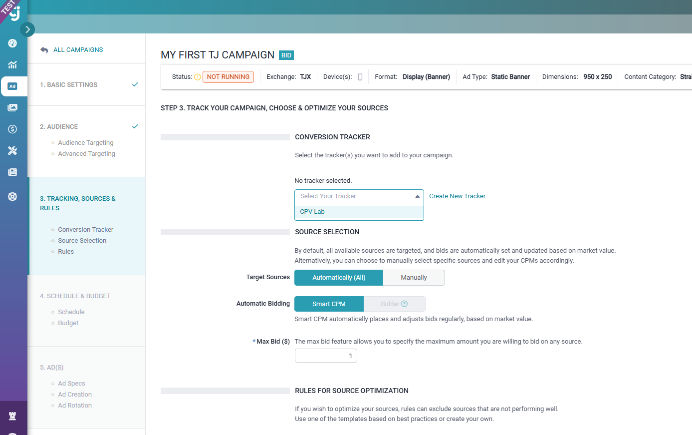 TrafficJunky select tracker