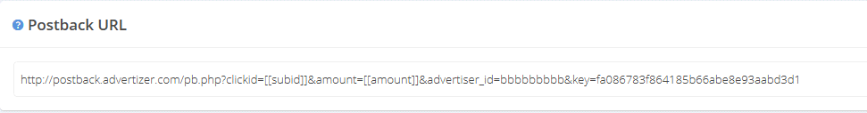 Postback URL