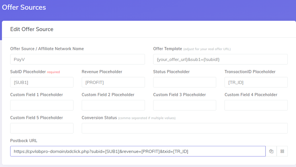 Add PayV Offer Source