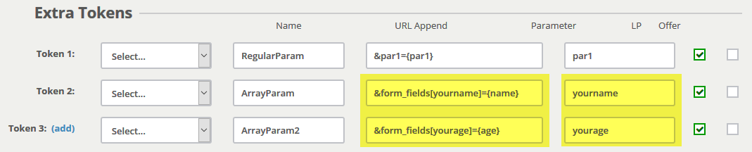 Rewrite Parameters Extra Tokens