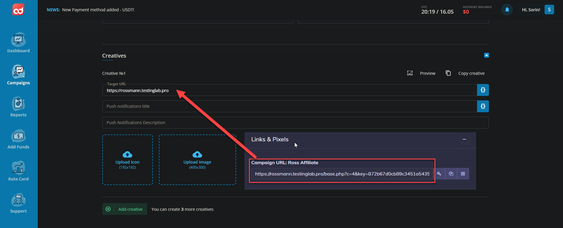 AdOperator Add Popunder Campaign