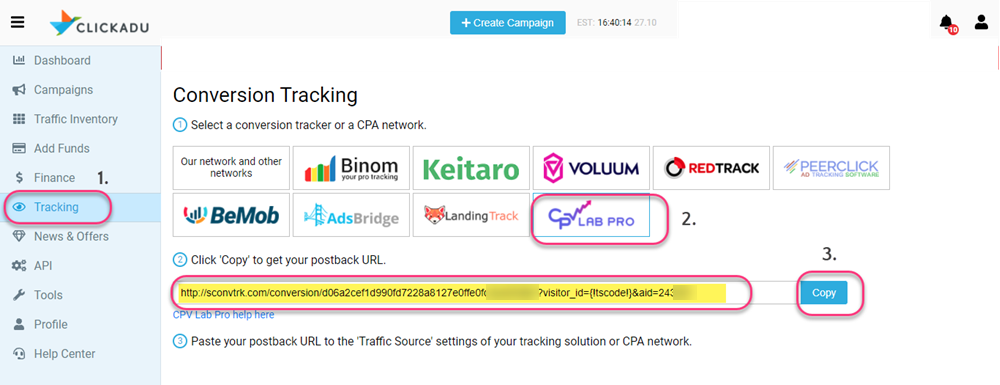 Clickadu import