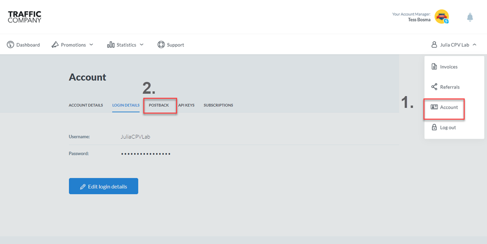 Add Traffic Company account