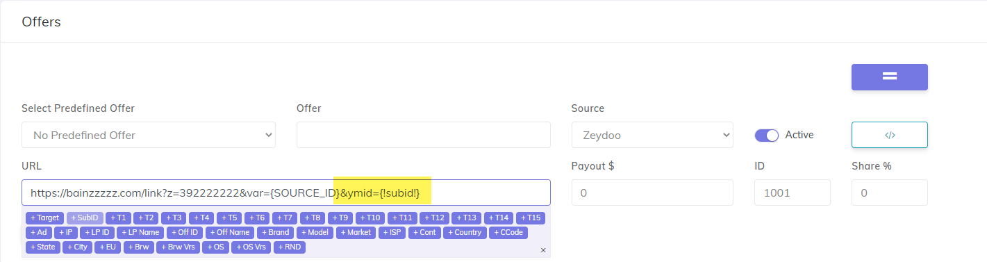 Zeydoo Add offer to campaign