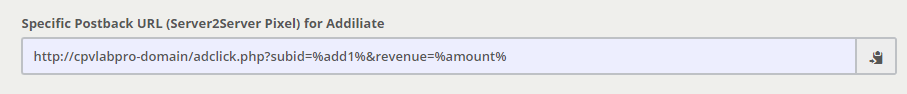 Addiliate Postback URL