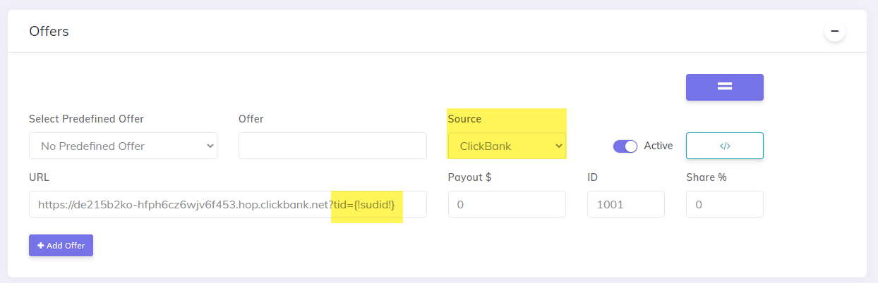 Offers Clickbank parameters