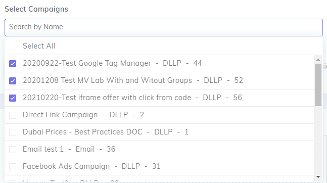 Subscribers List select campaigns