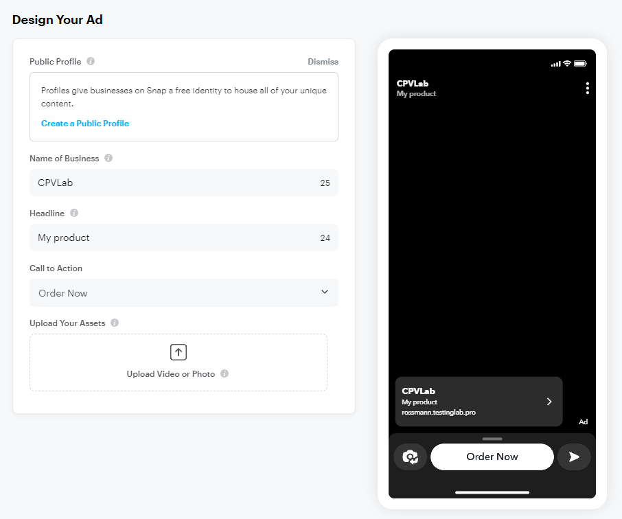Snapchat creative ads