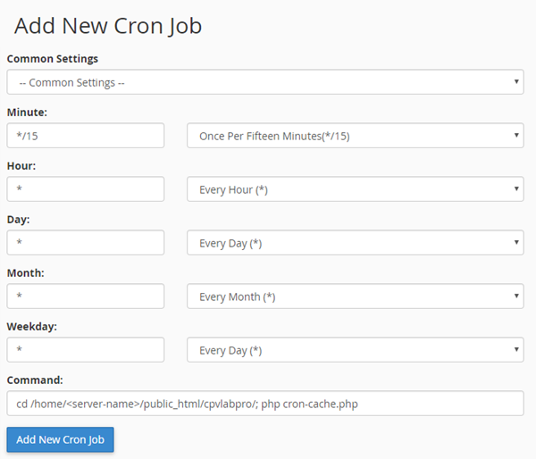 Cron Job setup