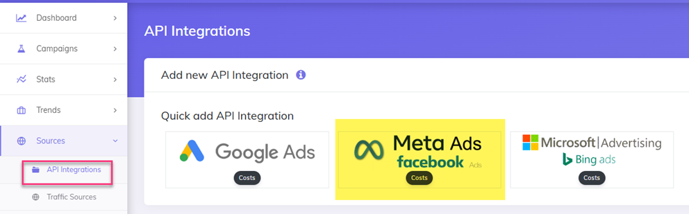 Facebook API integration