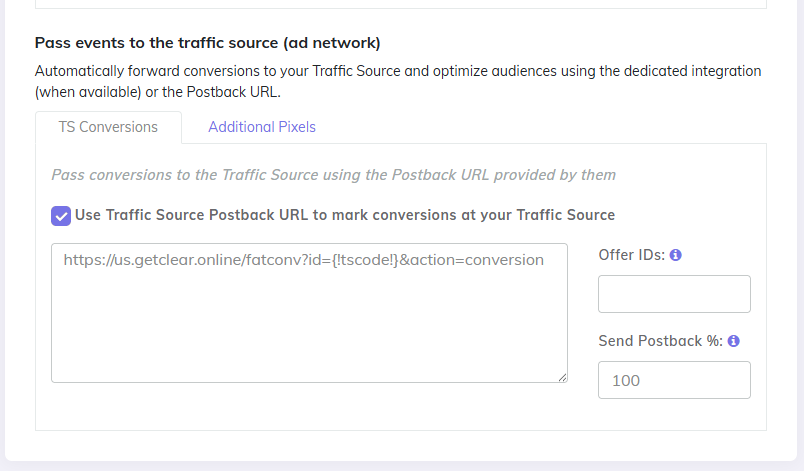 CPV Lab calling Postback URL for FatAds