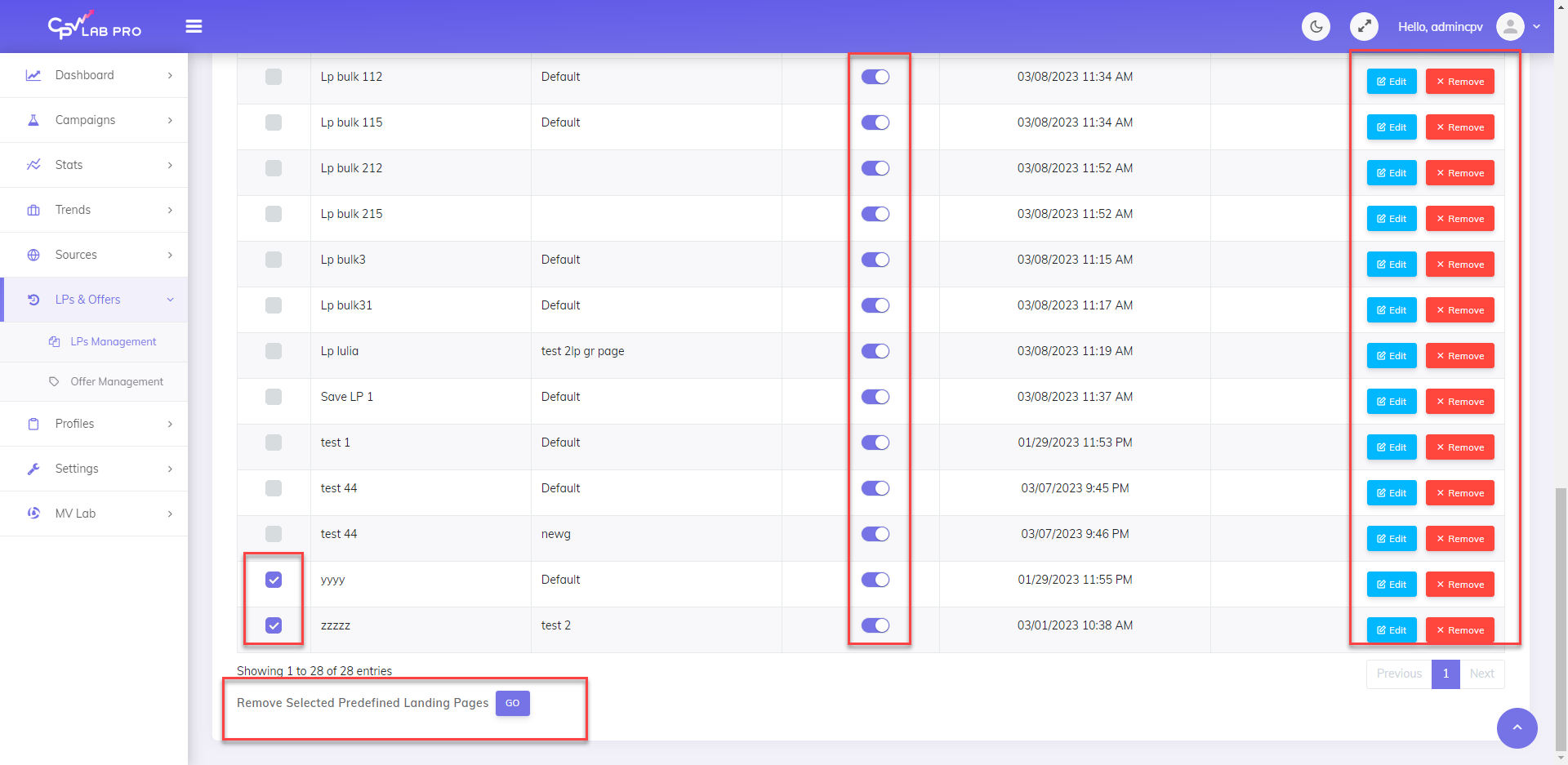 Lp Bulk import