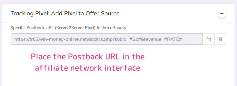 Maxbounty postback URL