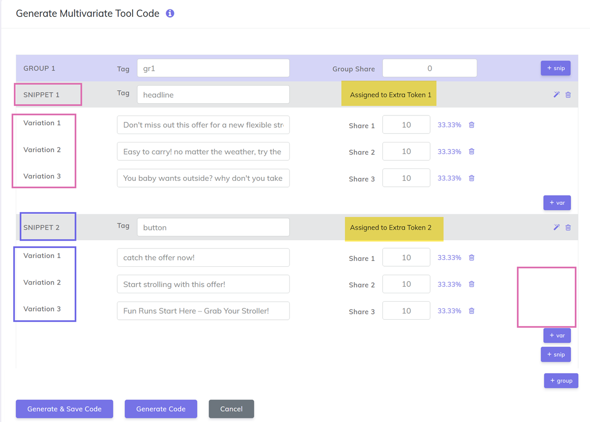 MV Lab page elements