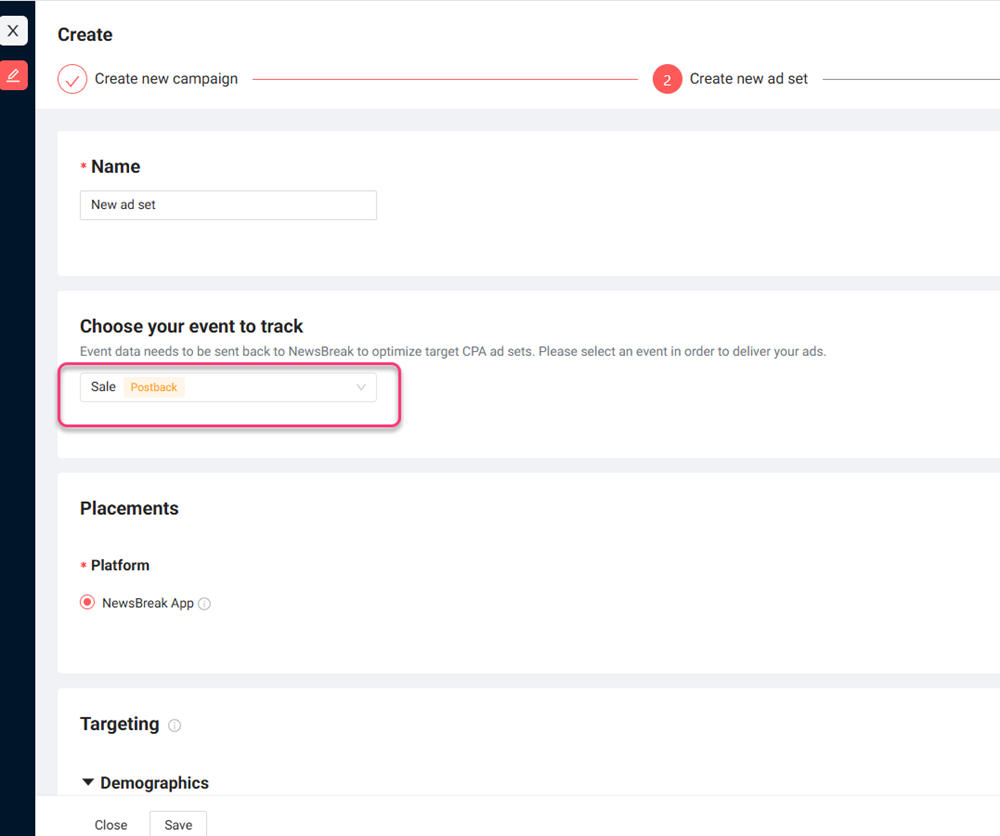NewsBreak Add complete ad