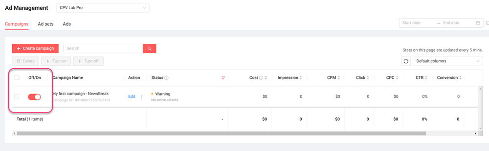 NewsBreak activate creative 