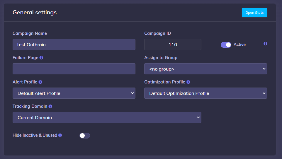 Outbrain campaign Setup