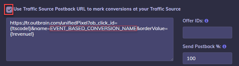 Outbrain Postback URL