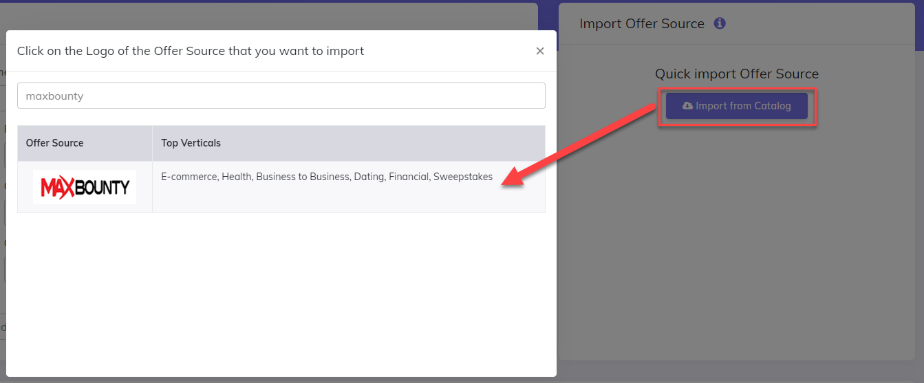 Import MaxBounty to CPV One