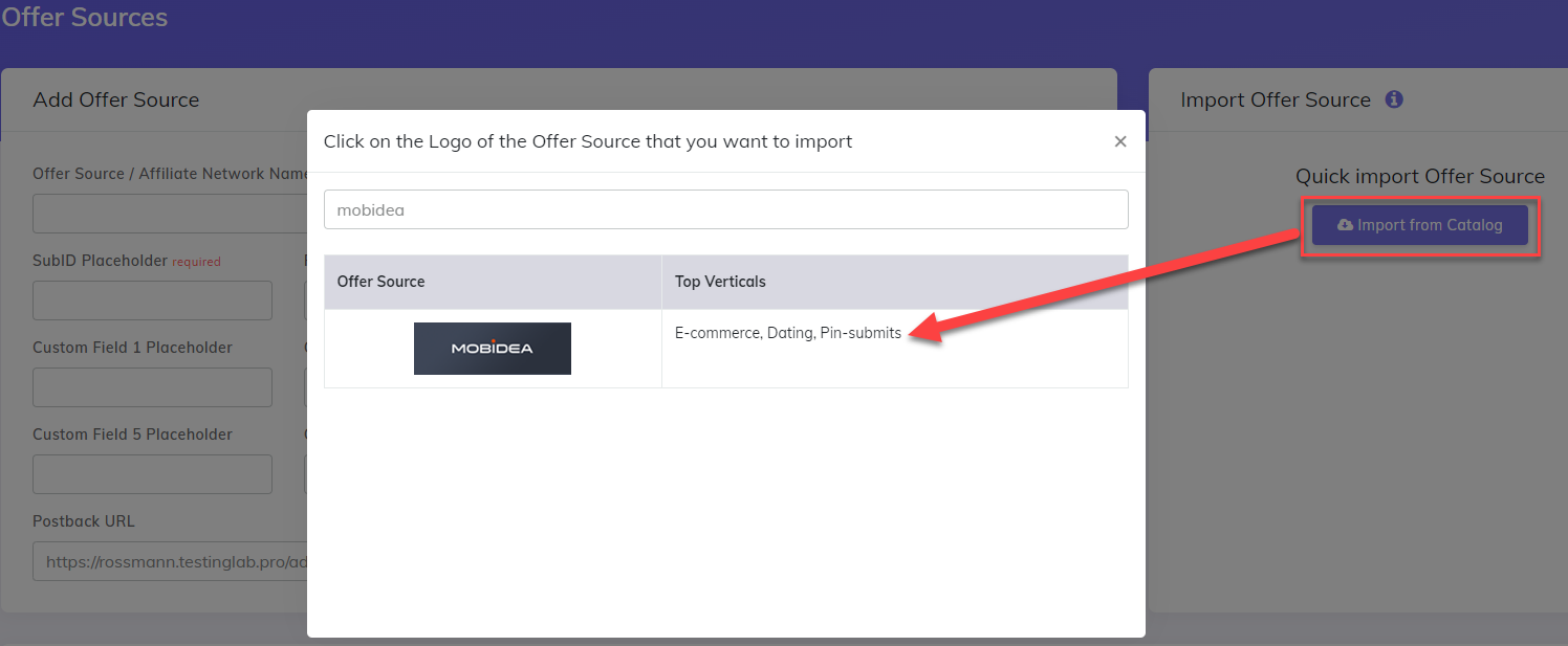 Import Mobidea to CPV One