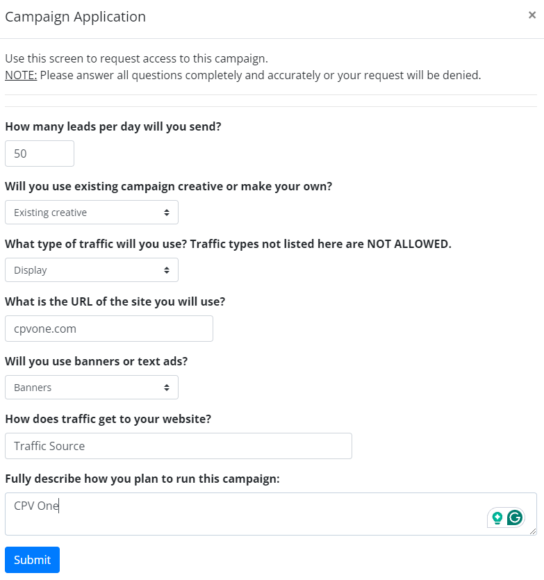 MaxBounty Campaign App
